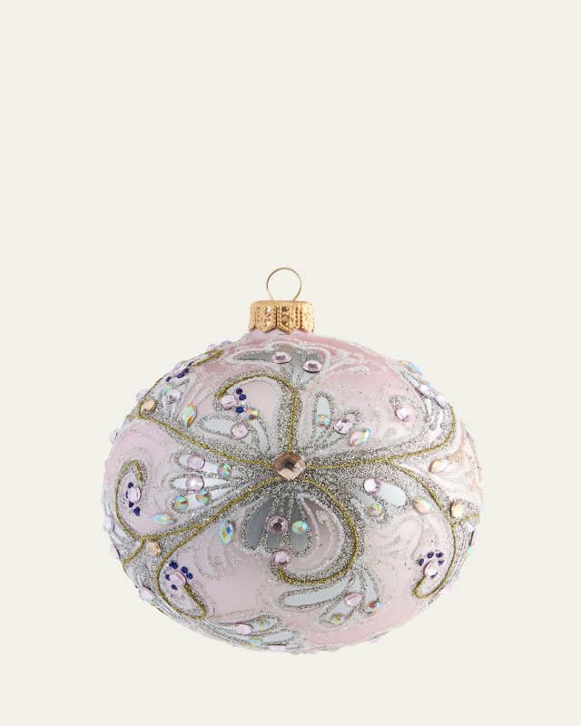 Pink, Silver, & Gold Art Deco Ball Ornament
